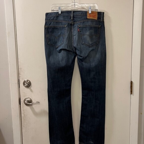 Levis 527 Mens Blue Dark Washed 100% Cotton Straight Leg Denim Jeans Sz 34x32 - Picture 7 of 14